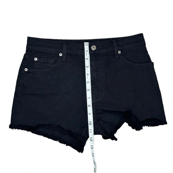 7 FOR ALL MANKIND Women’s Broken Twill Cut Off Short Black Size 28 - Picture 12 of 16